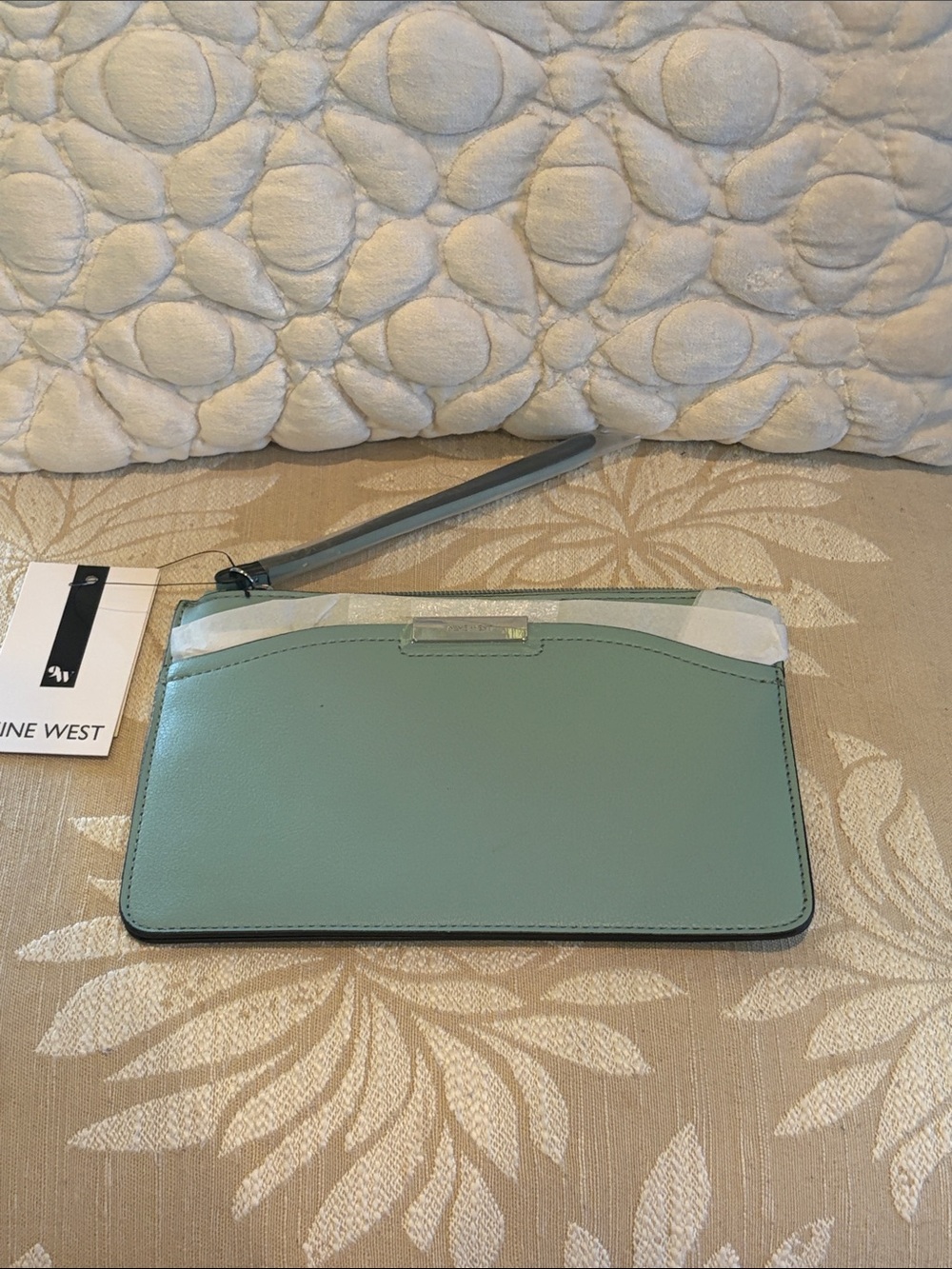 Nine West pale aqua Wristlet Tablet Pouch with Strap